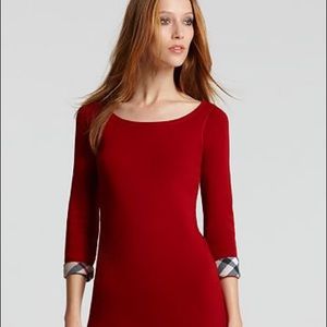 Burberry check cuff long sleeve shirt. Sz S. Pink